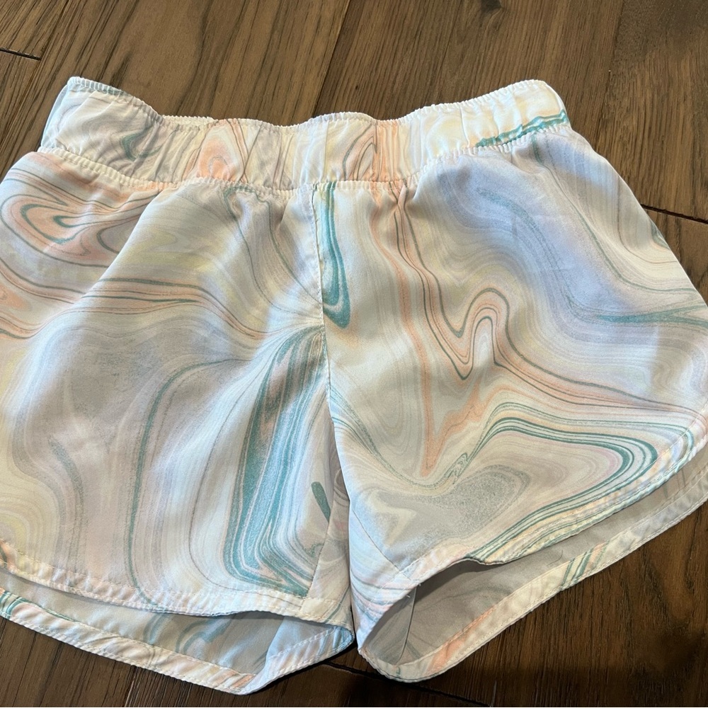 Old Navy Girls Activewear Shorts M 8 White, Pink, Green, Marble